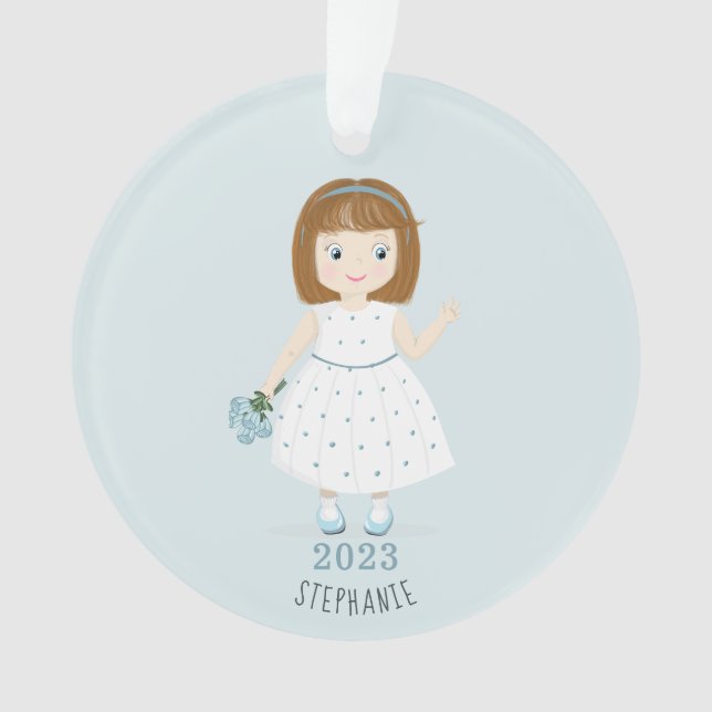 Little Wildflower Birthday  Ornament (Front)