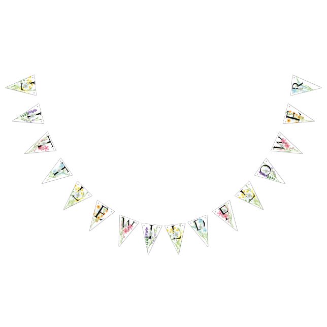 Little Wildflower Birthday Party Decor Bunting (All)