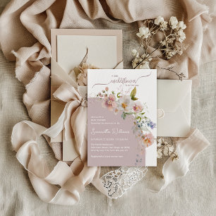 Little Wildflower Boho Baby Girl Shower Invitation