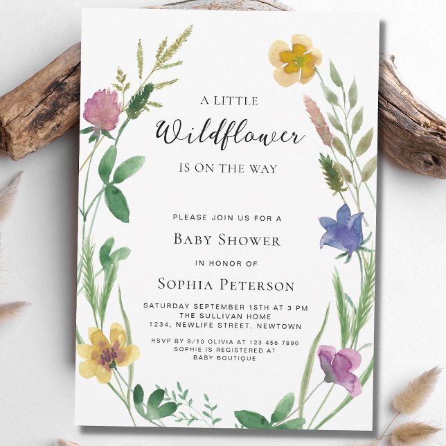 Little Wildflower Boho Baby Shower  Invitation (Creator Uploaded)
