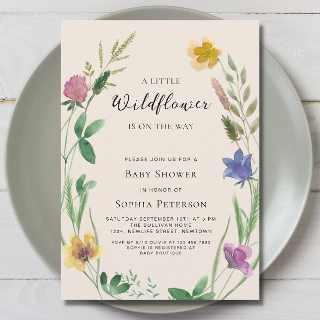 Little Wildflower Boho Baby Shower  Invitation (Creator Uploaded)