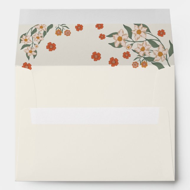 Little Wildflower Boho Baby Shower Invitation  Envelope (Back (Bottom))