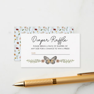 Little Wildflower Boho Diaper Raffle Baby Shower E Enclosure Card