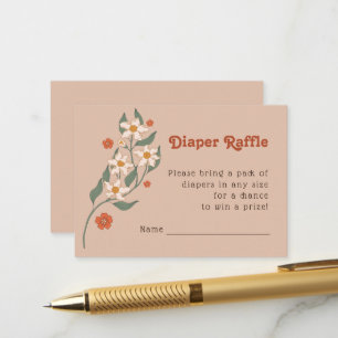 Little Wildflower Boho Diaper Raffle Baby Shower Enclosure Card