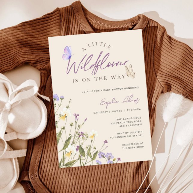 Little Wildflower Boho Girl Baby Shower Invitation (Creator Uploaded)
