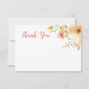 little wildflower boho watercolor baby shower  thank you card