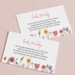 Little Wildflower Books For Baby Book Request Card<br><div class="desc">Is there a little baby on the way soon? A Earthy baby shower theme that is so cute! Throw an adorable blush rainbow baby shower starting with this baby shower books for baby insert.</div>