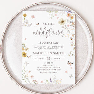 Little Wildflower Botanical Spring Baby Shower Invitation