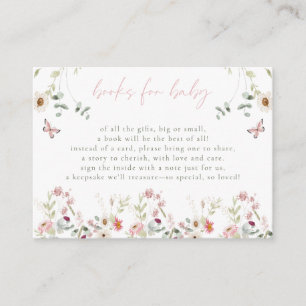 Little Wildflower Butterfly Girl Baby Shower Enclosure Card