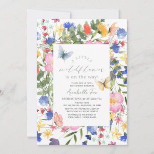 Little Wildflower Butterfly Girl Baby Shower Invitation