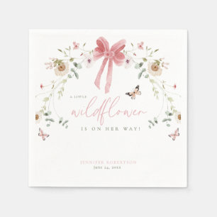 Little Wildflower Butterfly Girl Baby Shower Napkin