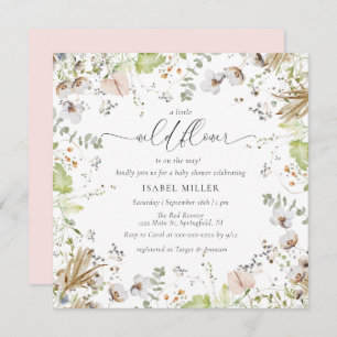 Little Wildflower Calligraphy Baby Shower Invitation