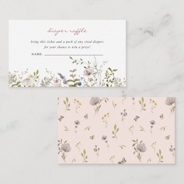 Little Wildflower | Diaper Raffle Enclosure (Front/Back)