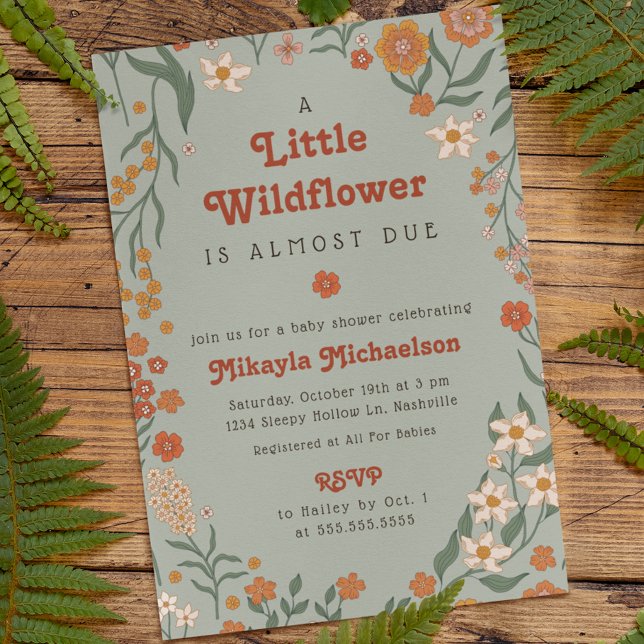 Little Wildflower Fall Rustic Boho Baby Shower Invitation (Creator Uploaded)