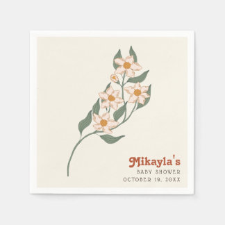 Little Wildflower Fall Rustic Boho Baby Shower Napkin