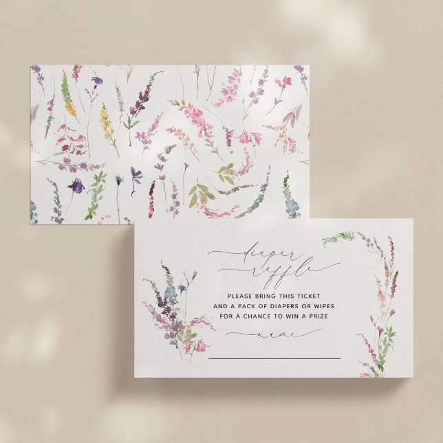 Little Wildflower Floral Baby Shower Diaper Raffle Business Card (Creator Uploaded)