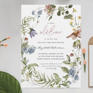 Little Wildflower Floral Baby Shower Invitation