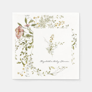 Little Wildflower Floral Baby Shower Napkin