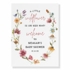 Little Wildflower Floral Baby Shower Welcome Sign