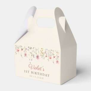 Little Wildflower Flower 1st Birthday Favour Box