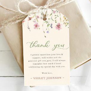 Little Wildflower Flower 1st Birthday Gift Tags