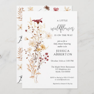 Little Wildflower Flower Baby Shower Invitation