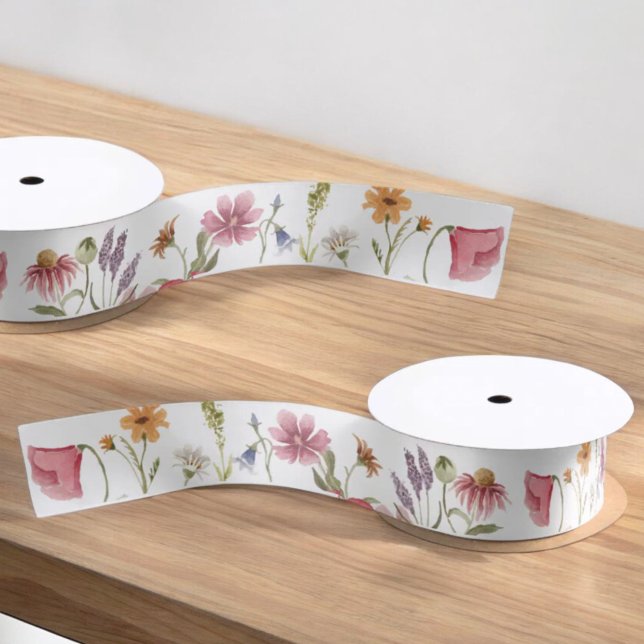 Little Wildflower Garden Floral Pattern Gift Satin Ribbon (Creator Uploaded)