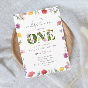 Little Wildflower Garden Party 1st Birthday Invitation
