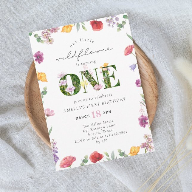 Little Wildflower Garden Party 1st Birthday Invitation (Creator Uploaded)