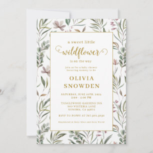 Little Wildflower Girl Baby Shower Invitation