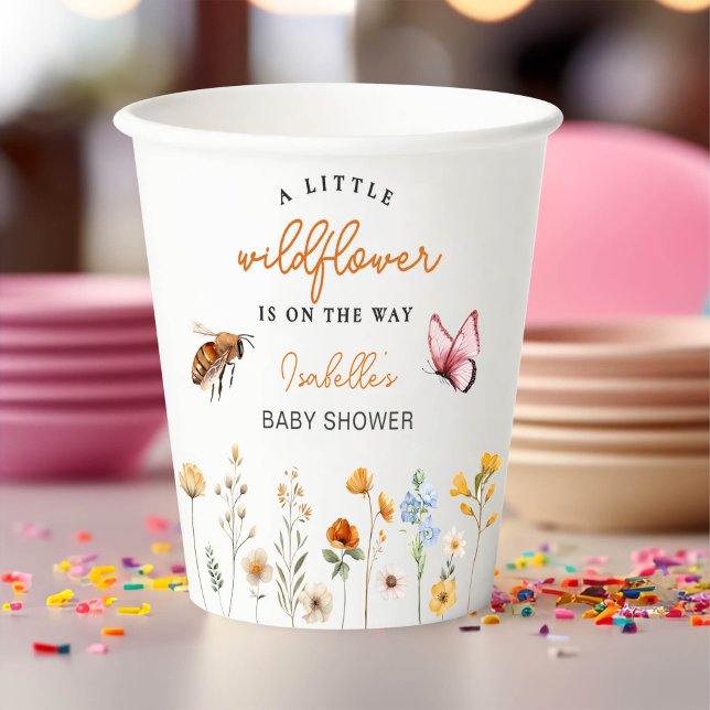 Little Wildflower Girl Baby Shower Paper Cups (Creator Uploaded)