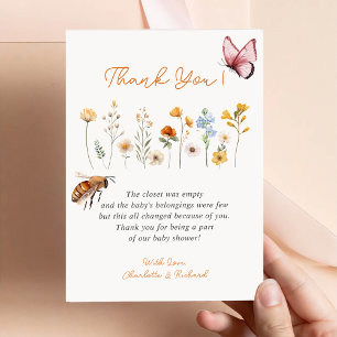 Little Wildflower Girl Baby Shower Thank You Card