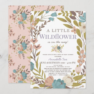 Little Wildflower Girl Drive-by Baby Shower Invitation