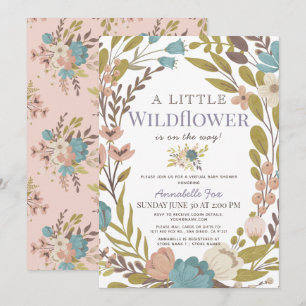 Little Wildflower Girl Virtual Baby Shower Invitation