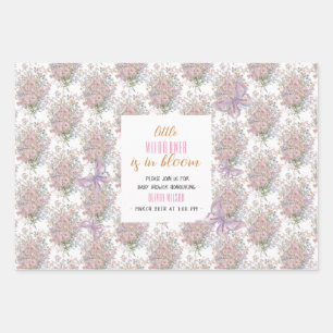 Little wildflower is in bloom baby shower#2 wrapping paper sheet