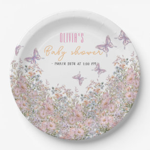 Little wildflower is in bloom baby shower #4 paper plate