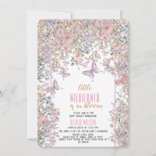 Little wildflower is in bloom baby shower #6 invitation