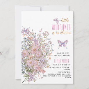 Little wildflower is in bloom baby shower #7 invitation