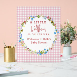 Little Wildflower Is On Her Way Baby Shower  Acrylic Sign