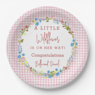 Little Wildflower Is On Her Way Baby Shower  Paper Plate