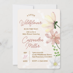 Little Wildflower Is On The Way Baby Shower Invitation