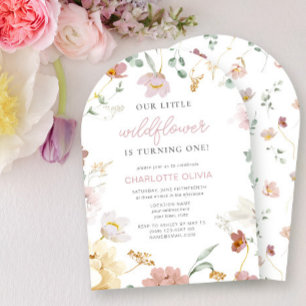 Little Wildflower is Turning One Birthday Invitation
