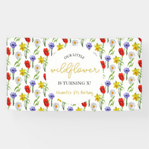 Little Wildflower Kids Birthday Banner