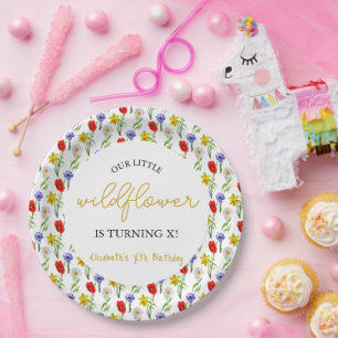 Little Wildflower Kids Birthday Paper Plate