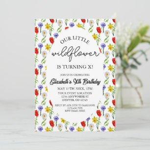 Little Wildflower Kids Girl Birthday Invitation