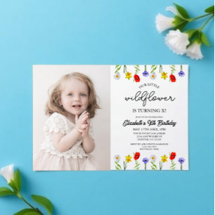 Little Wildflower Kids Girl Birthday Invitation