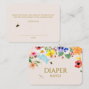 Little wildflower mama to Bee Baby Shower Diaper Enclosure Card