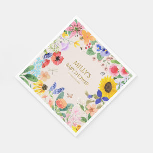 Little wildflower mama to Bee Baby Shower Napkin