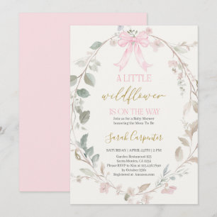 Little Wildflower on her Way Baby Shower Girl Invitation