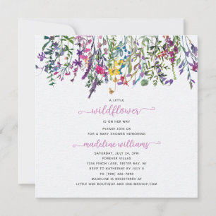 Little Wildflower On Her Way Baby Shower Invitation